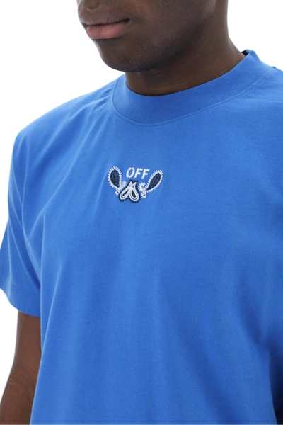 Shop Off-white "bandana Arrow Pattern T-shirt Men In Blue