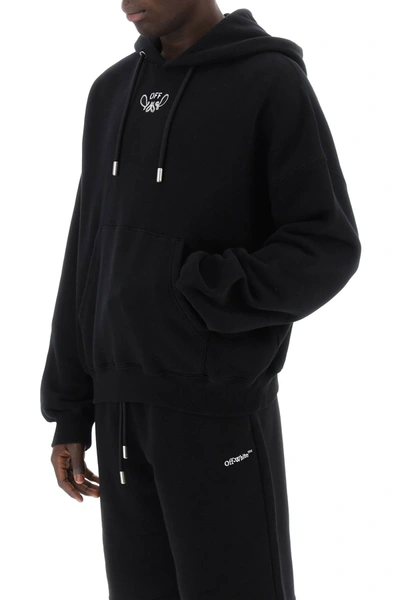 Shop Off-white Hooded Sweatshirt With Paisley Men In Black