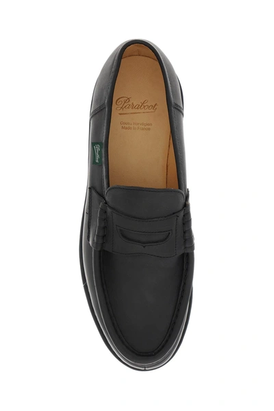 Shop Paraboot Leather Reims Penny Loafers Men In Black