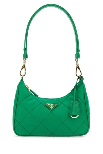 Shop Prada Woman Green Re-nylon  Re-edition Shoulder Bag