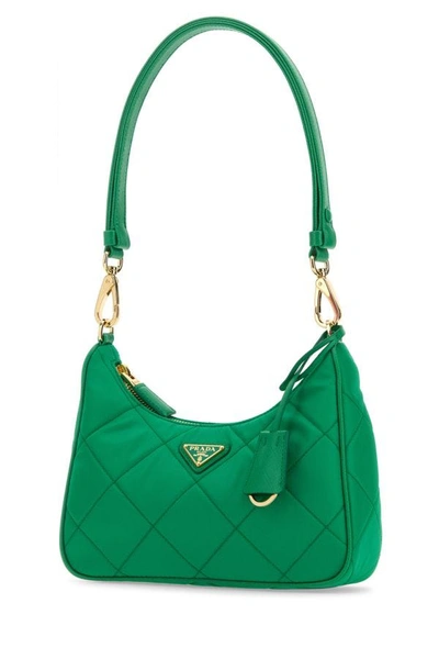 Shop Prada Woman Green Re-nylon  Re-edition Shoulder Bag
