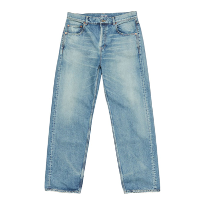 Shop Saint Laurent Long Baggy Jeans In Blue