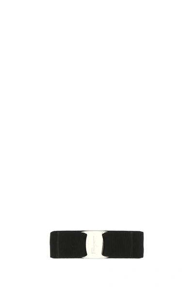 Shop Ferragamo Salvatore  Woman Black Fabric Vara Hair Clip