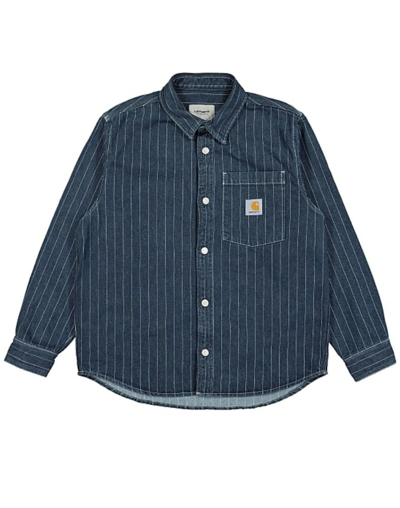 Shop Carhartt Wip Orlean Striped Shirt In Blue