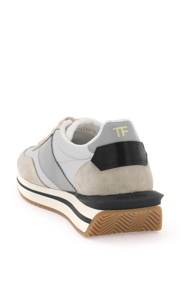 Shop Tom Ford James Sneakers In Lycra And Suede Leather Men In Multicolor