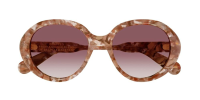 Shop Chloé Eyewear Round Frame Sunglasses In Multi