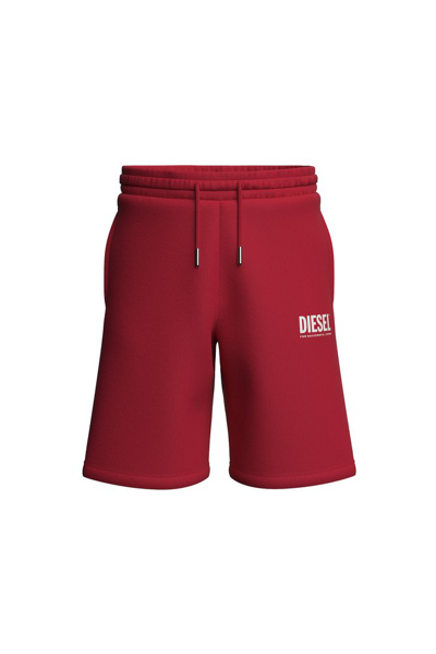 Shop Diesel Kids Lpensiu Di Logo Printed Drawstring Shorts In Red