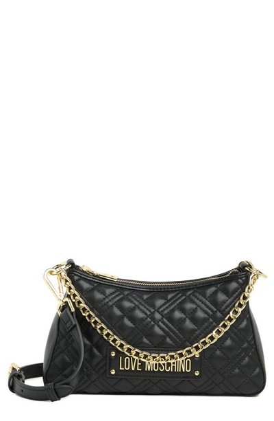 Shop Love Moschino Quilted Shoulder Bag In Nero