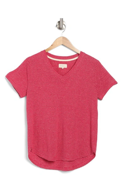 Shop Thread & Supply Delta V-neck T-shirt In Magenta Stripe