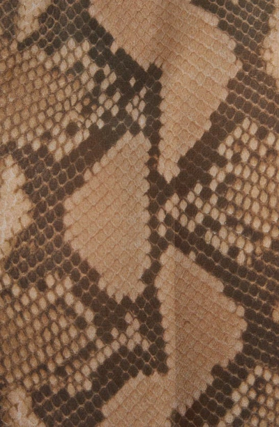 Shop Stella Mccartney Python Print Asymmetric Silk Chiffon Skirt In 2203 Multicolor Brown