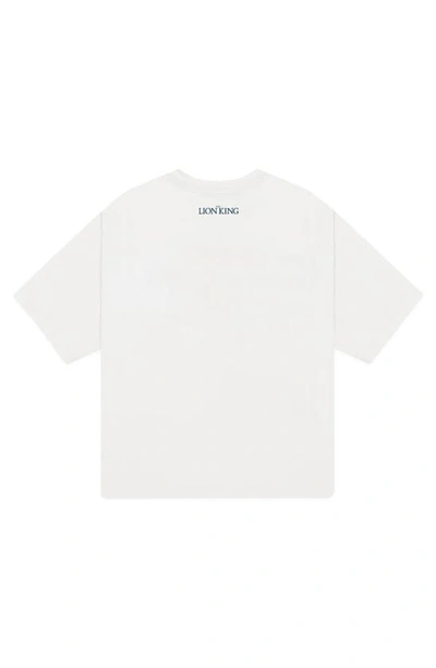 Museum Of Peace And Quiet Museum Of Peace & Quiet X Disney Kids' 'the Lion King' Quiet Village Airbrush Cotton Graphic T-shirt In White