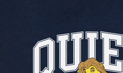 Shop Museum Of Peace And Quiet X Disney Kids' 'the Lion King' Quiet Village Cotton Graphic Sweatshirt In Navy