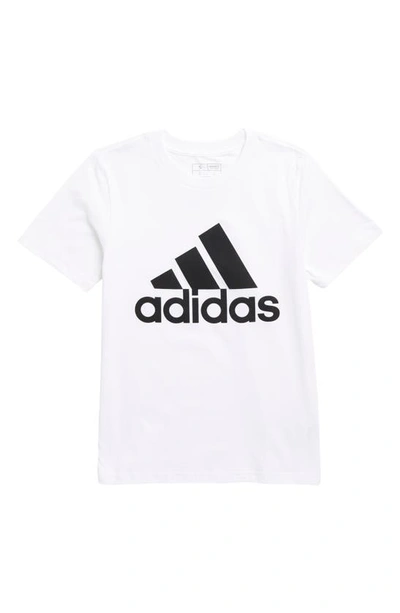 Shop Adidas Originals Adidas Kids' Core Logo Cotton Jersey Graphic T-shirt In White