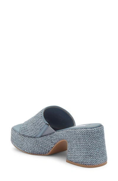 Steve Madden Reign Platform Mule In Blue Raffia