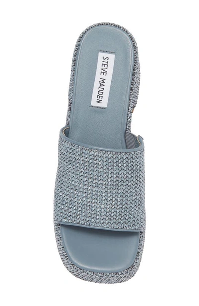 Steve Madden Reign Platform Mule In Blue Raffia