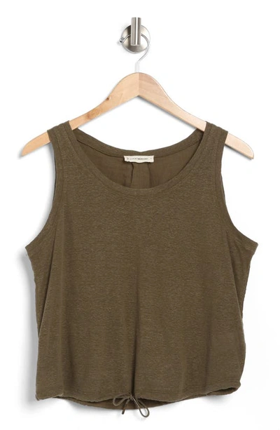 Shop Lucky Brand Knit Drawstring Hem Utility Top In Dusty Olive