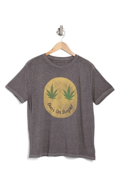 Shop Lucky Brand Get Stupid Boyfriend T-shirt In Heather Grey