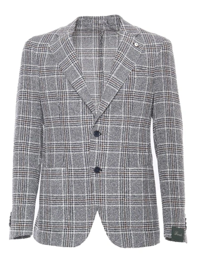 Brando-lubiam Plaid Patterned Blazer In Blue