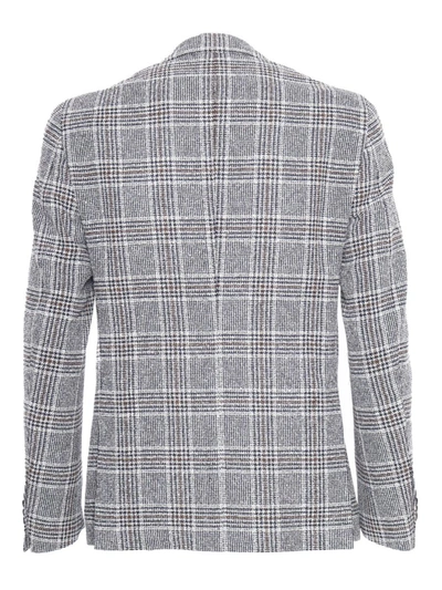 Brando-lubiam Plaid Patterned Blazer In Blue