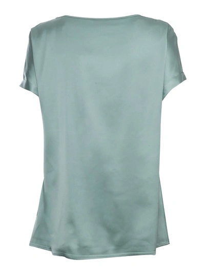 Kangra Cashmere Sage Green Blouse In Blue