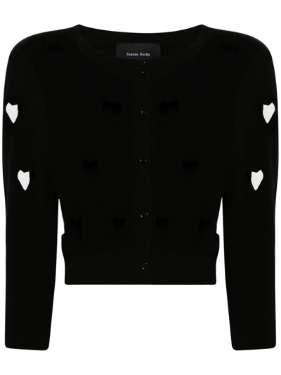Shop Simone Rocha Heart Cut-out Cardigan - Women's - Viscose/polyester In Black