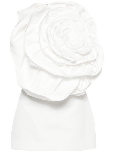 Shop Huishan Zhang Ditte Faille Top - Women's - Polyester/silk/spandex/elastane In White