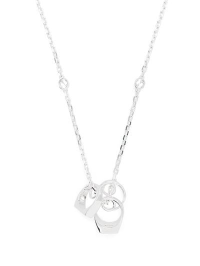 Shop Gucci Sterling Silver Diagonal Interlocking G Necklace