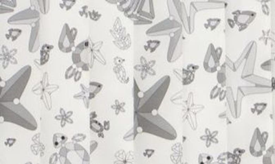 Thom Browne Nautical Crystal Print Sleeveless Pleated Silk Shirtdress In White