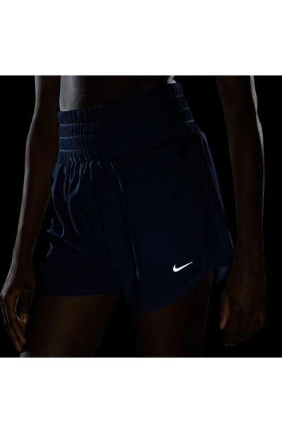 Shop Nike Dri-fit Ultrahigh Waist 3-inch Brief Lined Shorts In Hyper Royal/ Reflective Silv