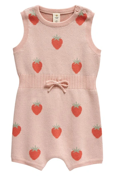Shop Tucker + Tate Ribbed Waist Cotton Romper In Pink English- Multi Strawberry