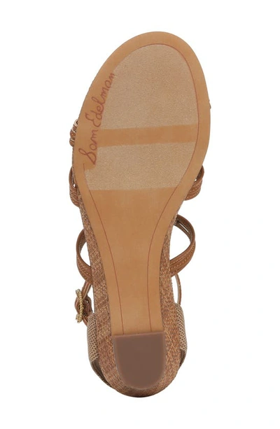 Shop Sam Edelman Danica Wedge Sandal In Saddle/ Chai Cream