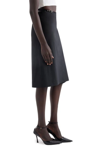 Shop Givenchy Voyou Belted Taffeta Wrap Skirt In Black