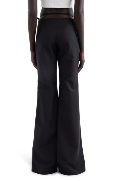Shop Givenchy Voyou Wool Blend Flare Leg Pants In Black