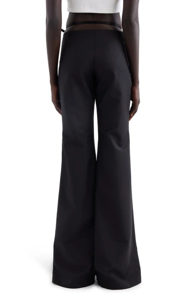 Givenchy Voyou Wool Blend Flare Leg Pants In Black
