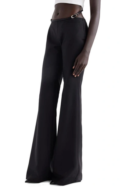 Givenchy Voyou Wool Blend Flare Leg Pants In Black