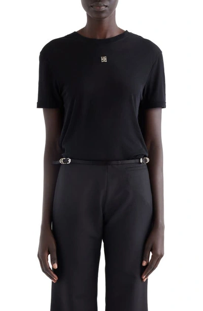 Shop Givenchy 4g Draped Back T-shirt In Black