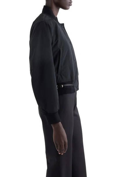 Shop Givenchy Voyou Belted Bomber Jacket In Black