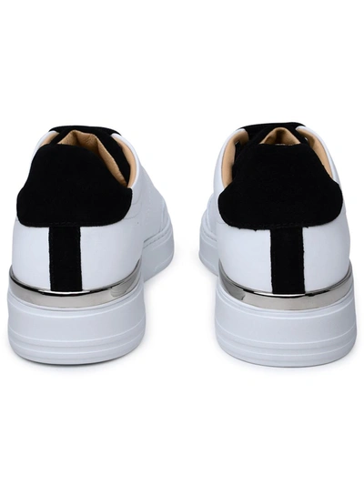 Shop Philipp Plein White Leather Sneakers
