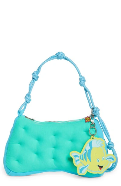 Shop Marshall Columbia X Disney 'the Little Mermaid' Flounder Plush Shoulder Bag In Blue