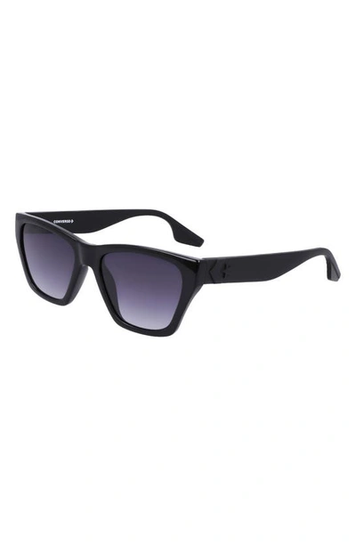 Shop Converse Recraft 54mm Gradient Cat Eye Sunglasses In Black