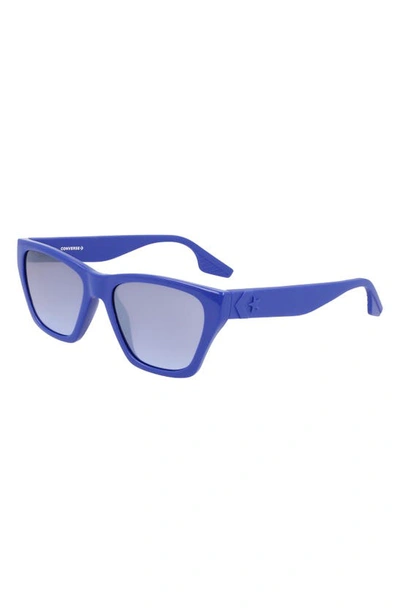 Shop Converse Recraft 54mm Gradient Cat Eye Sunglasses In  Blue