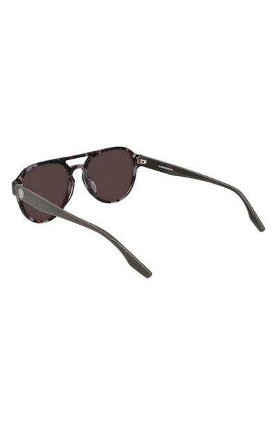 Shop Converse 55mm Aviator Sunglasses In Charcoal Tortoise