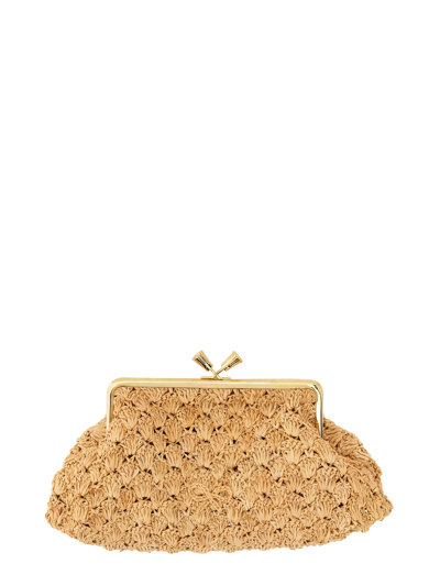 Shop Anya Hindmarch Clutch "maud" Large In Beige