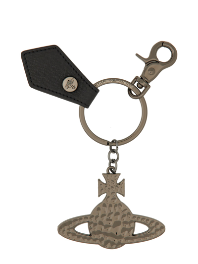 Shop Vivienne Westwood Keychain "orb" In Black