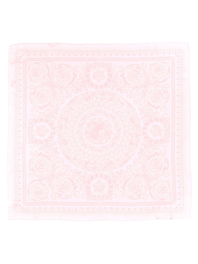 Shop Versace Silk Scarf In Pink