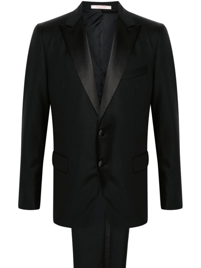 Shop Valentino Black Single-breasted Wool Tuxedo