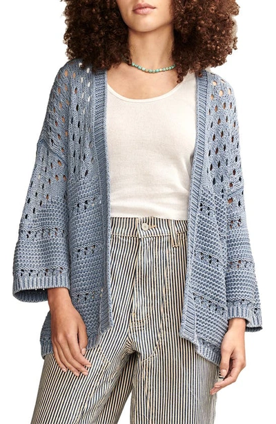 Shop Lucky Brand Open Stitch Swing Cardigan In Mountain Spring Wash