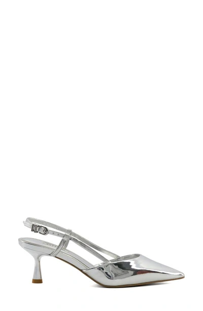Dune London Classify Pointed Toe Slingback Pump In Silver