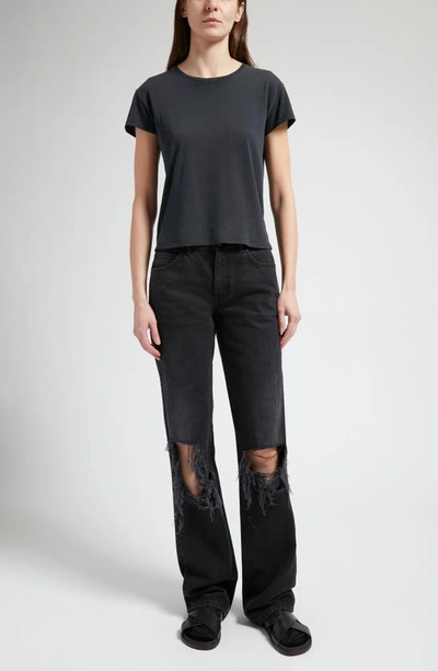 The Row Tori Short Sleeve Top In Black