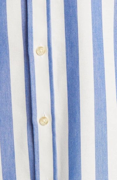 Shop Forét Life Stripe Organic Cotton Button-down Shirt In Blue/ Cloud